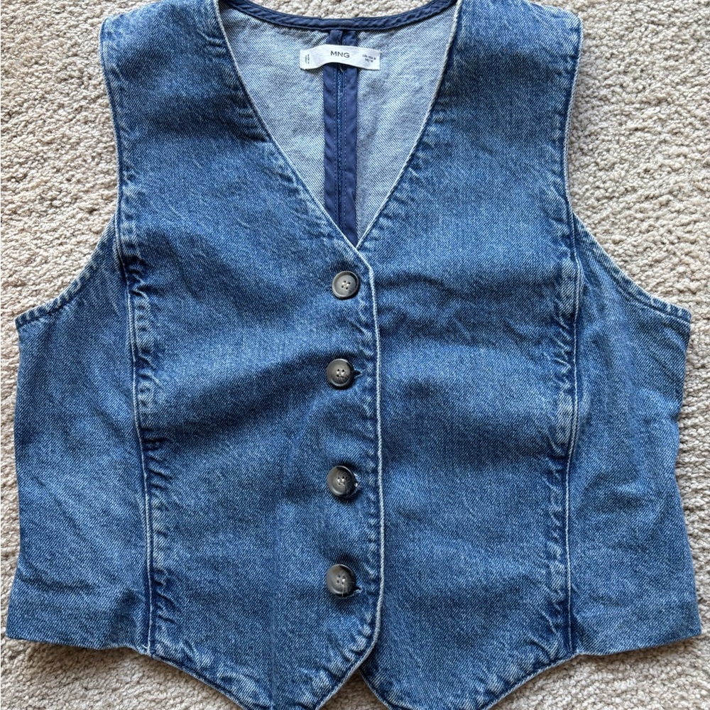 Mango Button up Denim Vest